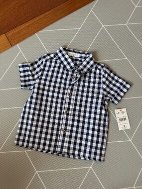 Rise little earthling short sleeve button up shirt